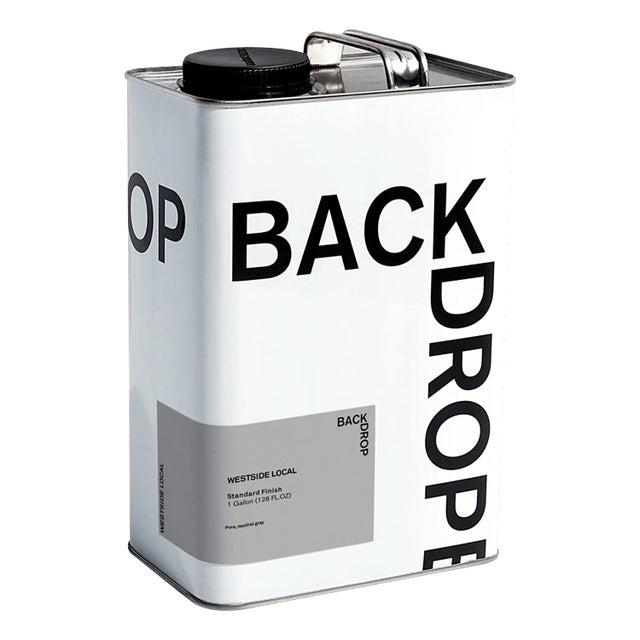 Plastic BACKDROP Standard Finish Interior Paint in Westside Local (Pure, Neutral Gray) - 1 Gallon For Sale - Image 7 of 7