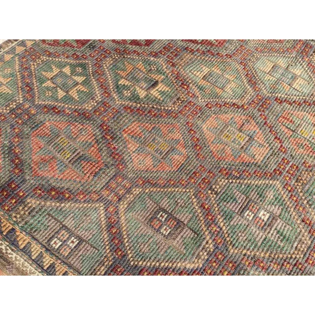 Vintage Rustic Turkish Kilim Rug - 80" X 103" For Sale - Image 4 of 11