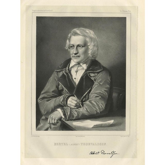 After Jensen, Portrait of Bertel Thorvaldsen, Danish Neoclassical Sculptor, 1842, Print For Sale - Image 6 of 10