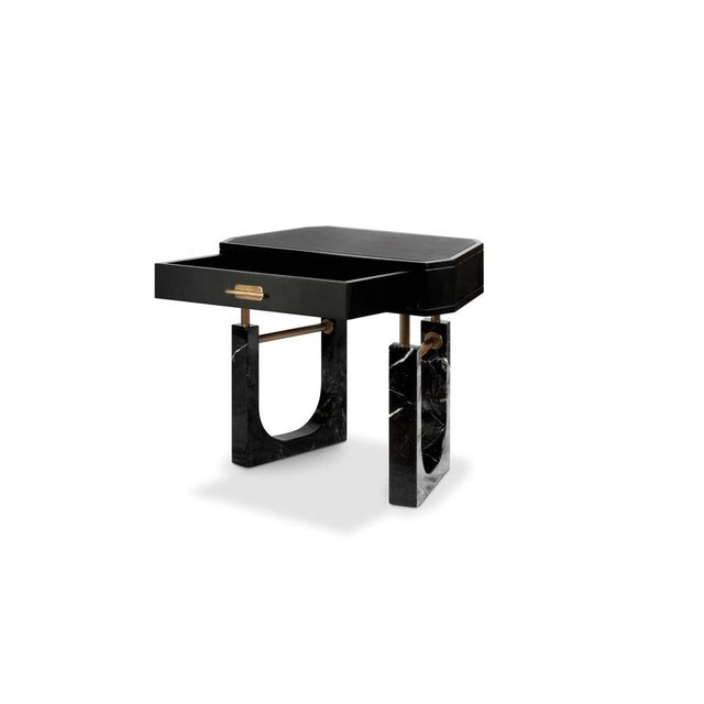 Animal Skin Lincoln Bedside Table by Porus Studio For Sale - Image 7 of 14