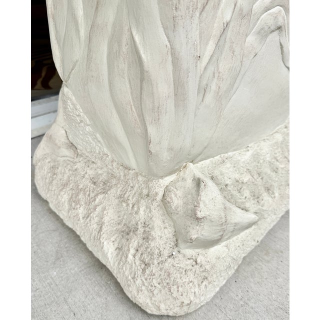 1980s Vintage Sculptural Plaster Console Table With a Glass Top For Sale - Image 5 of 10