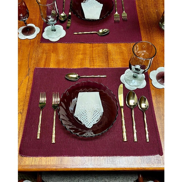 1960s 1960s Gold-Plated Stainless Steel Bamboo Flatware Set- 55 Pieces For Sale - Image 5 of 6