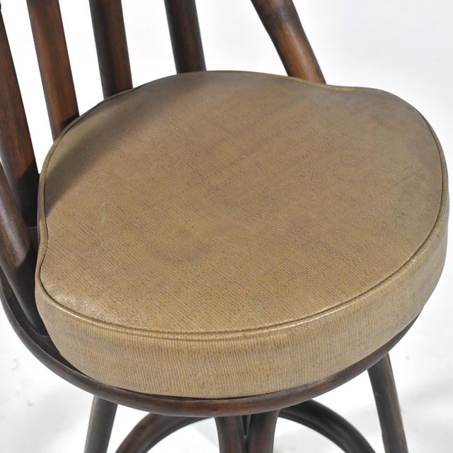 Rattan Organic Modern Swivel Bar Stools (Set of 4) For Sale - Image 12 of 12