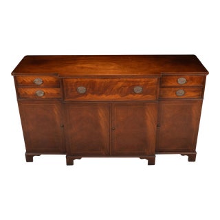 1940s Baker Furniture Flame Mahogany Federal Style Credenza For Sale