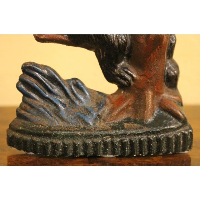 Early 20th Century Early-Mid 20th Century English Cast Iron Panda Doorstop For Sale - Image 5 of 5