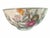Vintage Chinese Porcelain Fruit & Floral Bowl | Hand-Painted Famille Rose Style Centerpiece Bowl For Sale - Image 4 of 10