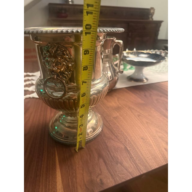 Vintage Silver Plated, Champagne, or Ice Bucket With Lionhead For Sale - Image 9 of 10