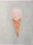 An unframed oil on watercolour paper painting of a vanilla ice cream waffle cone by Lara Felsing.