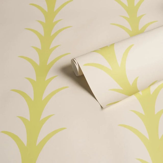 Schumacher Schumacher x Celerie Kemble Acanthus Stripe Wallpaper In Soleil On Sand For Sale - Image 4 of 4