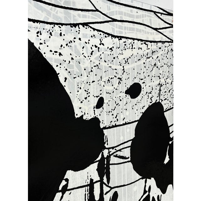 "Eroded Black" by Artist Michael DesRosiers Polymer Paint and Mixed-Media on Canvas (2019) For Sale - Image 4 of 7