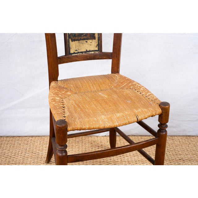 Brown Pair of Antique Rush Seat Chairs For Sale - Image 8 of 12