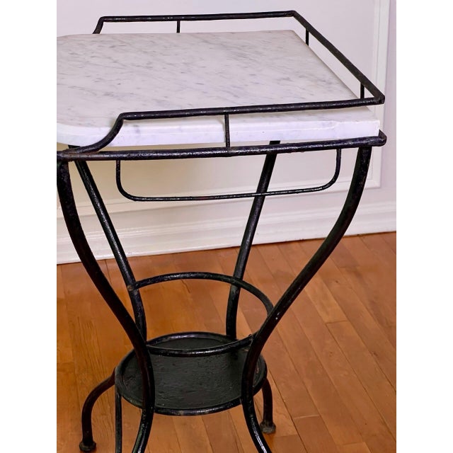 Art Deco Iron and Marble Industrial Table for Kitchen, Bathroom, Patio, 1930s For Sale - Image 11 of 17