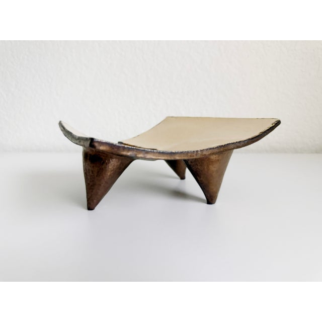 Late 20th Century Postmodern Raku Footed Vide Poche For Sale - Image 5 of 8