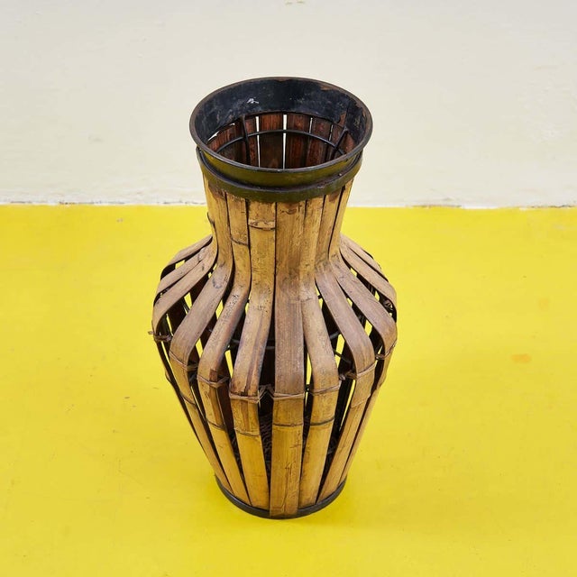 Vintage Vase in Bamboo For Sale - Image 5 of 6