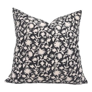 Fabdivine Floral Block Print Pillow Cover 14x36 Inch Duck Canvas-Pushpa Varsha For Sale
