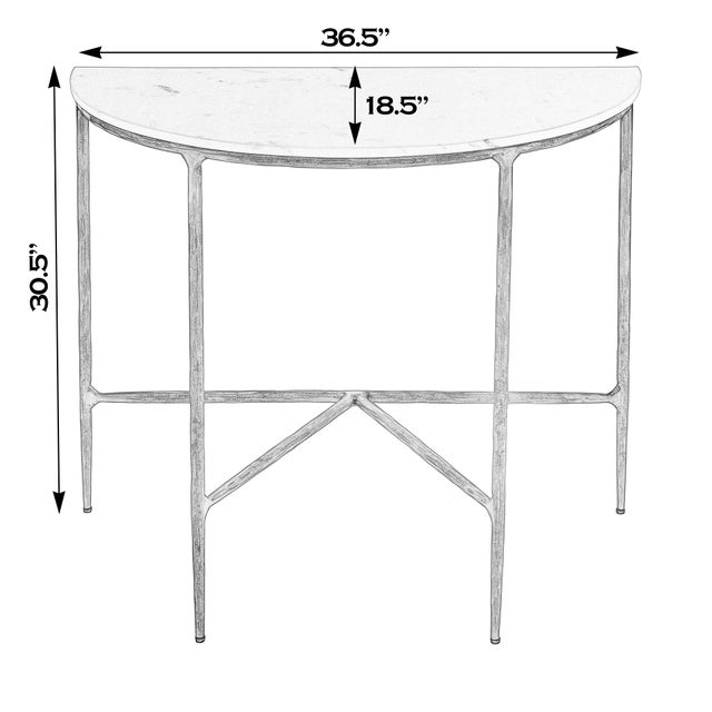 Crafted with exquisite Banswara marble and an antique brass finish, the Butler Specialty Company Evelyn Console table...
