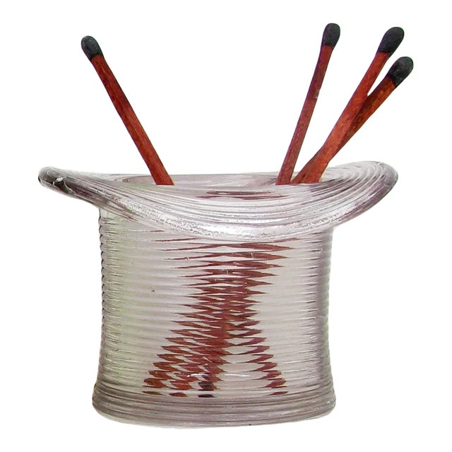 Vintage Glass Hat Match Striker / Pyrogene For Sale
