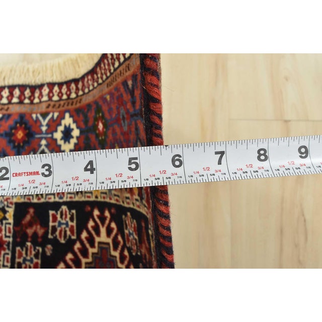 Yalameh Rug 3'4'' X 4'11'' Multicolor Wool Vintage Tribal Hand-Knotted Carpet For Sale - Image 11 of 13
