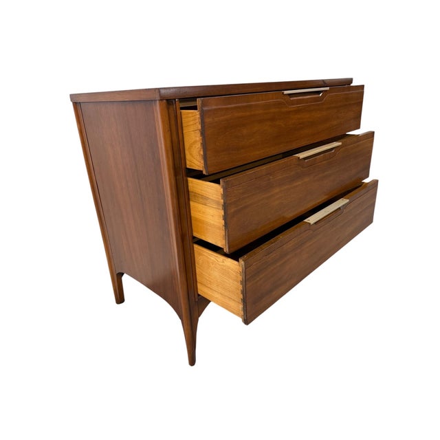 Wood Mid-Century Modern Kent Coffey "Impact" Walnut Bachelor Chest For Sale - Image 7 of 10
