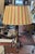 Fabulous whimsical 1920s French iron table lamp. Feature painted skeleton iron base, bouillotte stripe metal painted...