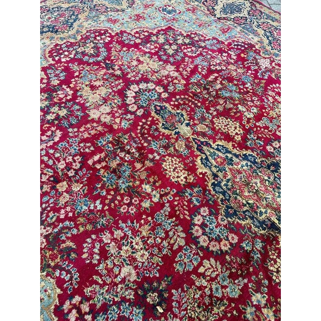 Textile Large Floral Kirman Style Rug, 1930s For Sale - Image 7 of 18