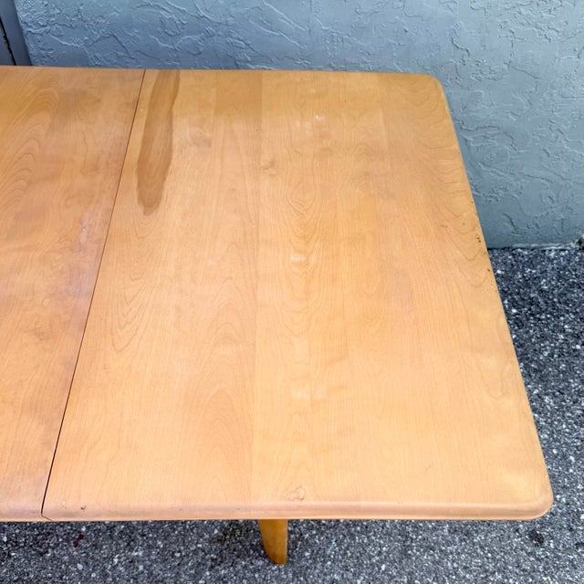 Wood Mid Century Modern M166 Drop Leaf Dining Table by Haywood Wakefield For Sale - Image 7 of 12