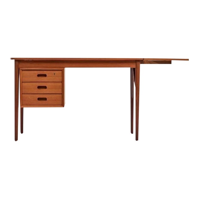 Expandable Mid-Century Danish Teak Double-Sided Desk, C. 1960s For Sale