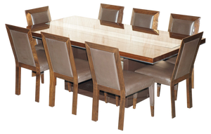 American Hardwood Dining Table & Chairs from Kesterport, Set of 9
