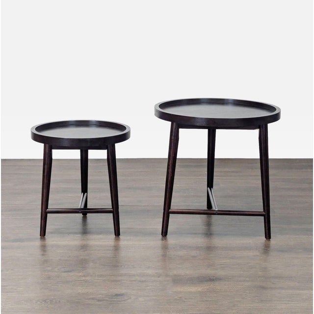 Modern Madison Park Round Wood Nesting Tables For Sale - Image 3 of 7