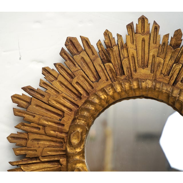 Large French Gilt Starburst or Sunburst Mirror (Diameter 27 1/2) For Sale In Austin - Image 6 of 12
