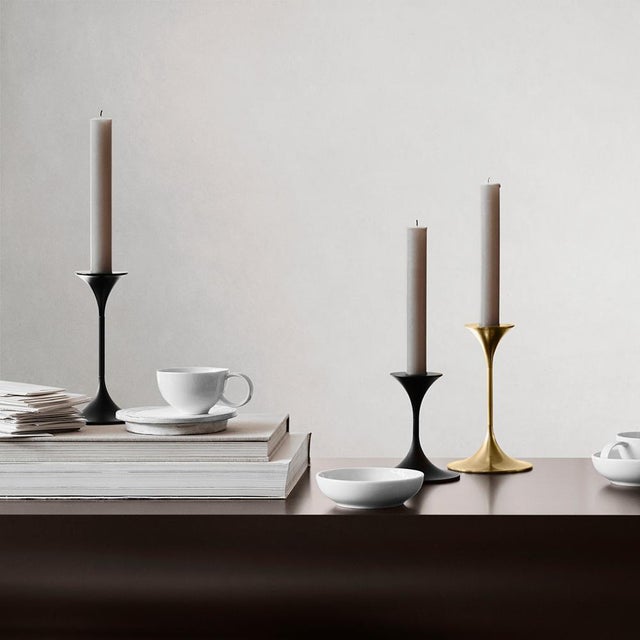 Jazz Candleholders in Steel with Brass Plating by Max Bruel, Set of 4 For Sale - Image 11 of 16