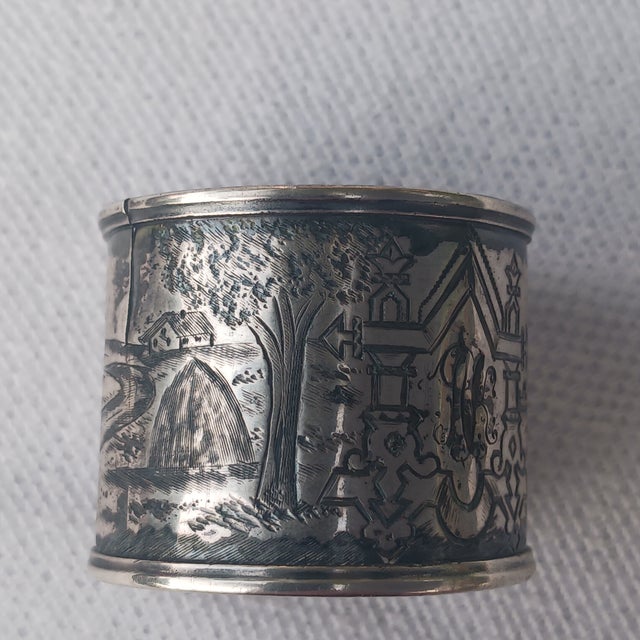 19th C. Imperial 84 Silver & Niello Napkin Ring, Gustav Nykanen For Sale In Tampa - Image 6 of 10