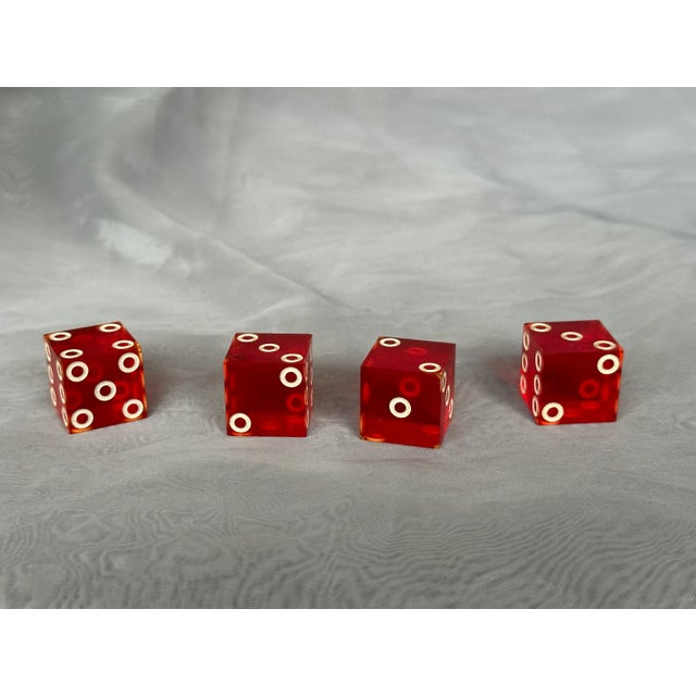 1960s Vintage Red Lucite Game Dice For Sale - Image 5 of 10