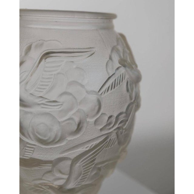 Vintage Art Deco Pressed Glass Vase from Josef Inwald, Czech, 1930s For Sale - Image 8 of 14