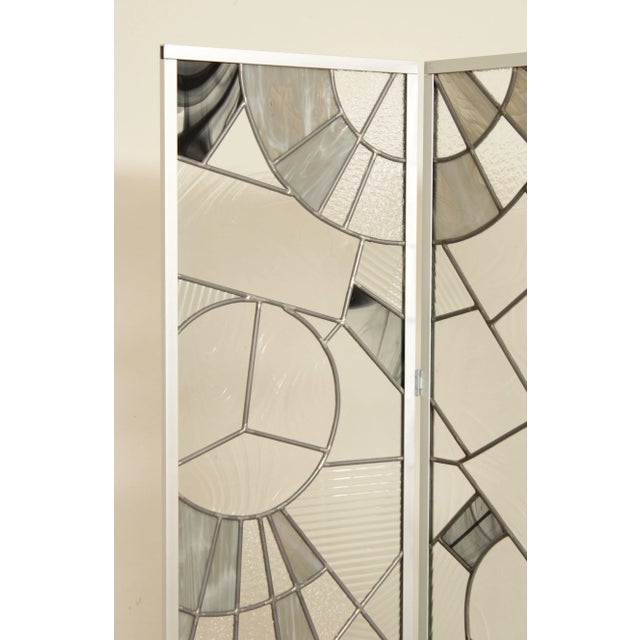 1980s Post Modern Art Glass Four Panel Room Divider Chairish