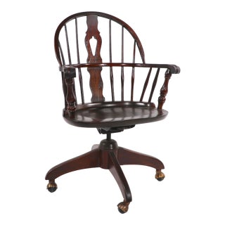 Classic Windsor Swivel Tilt Desk Chair by Nichols and Stone For Sale