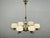 Italian Brass Chandelier with Opaline Glass Shades, 1950s For Sale - Image 15 of 17