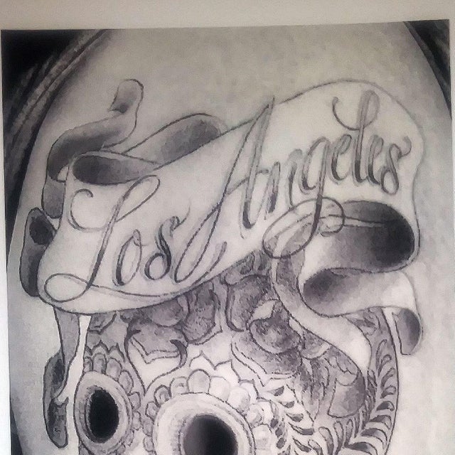 Mark Mahoney " Los Angeles Skull Tattoo" Giclée Print Signed 9 of 50 For Sale - Image 4 of 4