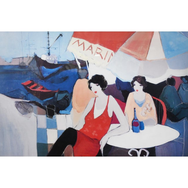 Itzchak Tarkay ( SeaSide Caffe Marina) Lithograph , Framed, Size: 33" x 45"