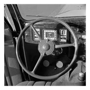 Steering Wheel of a Ford V8, 1930, Photograph