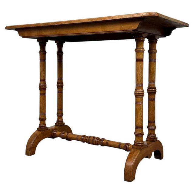 Brown 19th Century Antique English Oak Side Table For Sale - Image 8 of 10