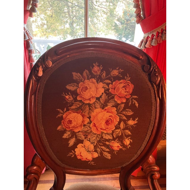 Late 19th Century Victorian Needlepoint Lounge Chair For Sale - Image 9 of 12