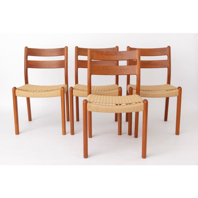 Danish Teak Dining Chairs in Danish Cord by EMC Møbler, Denmark, 1970s, Set of 4 For Sale - Image 13 of 13