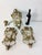 Set of 3 lamps (2 wall lamps and 1 small chandelier) in decorated wrought iron, 1950s. E14 bulbs. from a villa in the...
