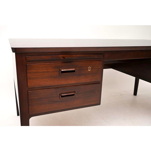 Large Vintage Danish Executive Desk, 1965 For Sale - Image 9 of 11