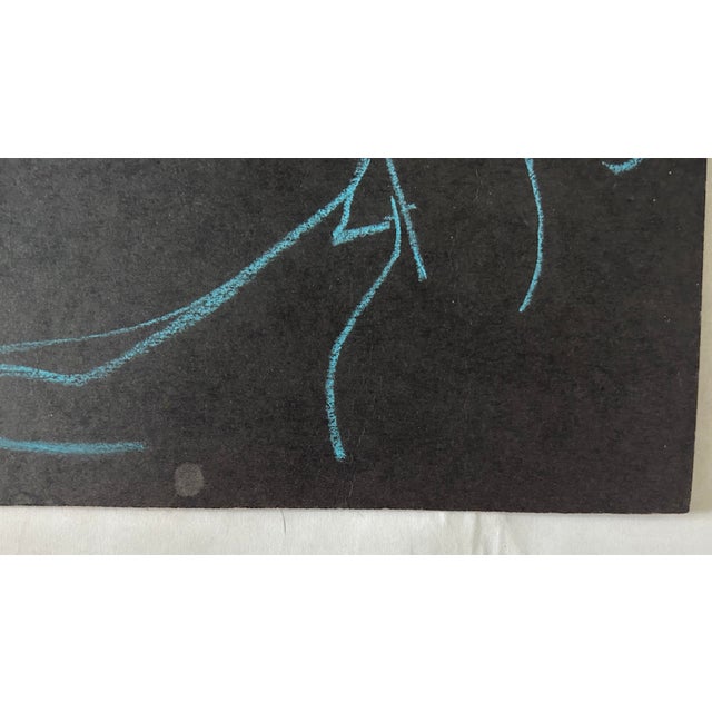 1990s Expressive Double Sided Figure Studies in Green and Blue Pastel For Sale In Palm Springs - Image 6 of 6