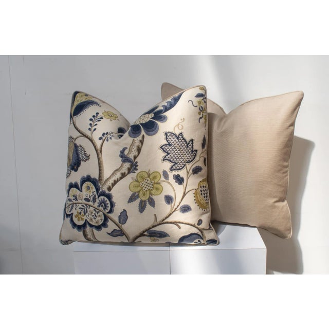 Traditional Custom Pair of Linen Floral Print Pillows For Sale - Image 3 of 8
