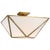 Lorino Large Semi-Flush Mount in Hand-Rubbed Antique Brass with White Glass Designer: Julie Neill Canopy: 5.5" Square...