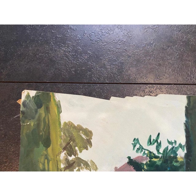 1950s Isaac Charles Goetz, Graveyard, Gouache on Paper, 1950s For Sale - Image 5 of 7