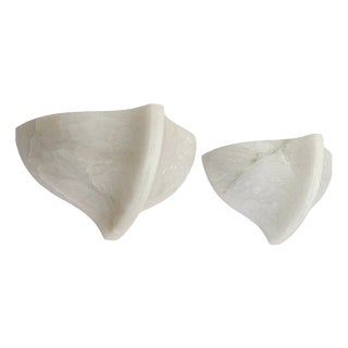 Sculptural Organic Shape Alabaster Wall Lights from Aljuna Spain, 1970s, Set of 2 For Sale